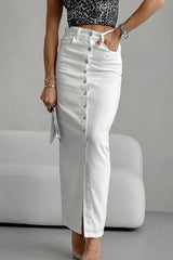 Jupe cargo blanche taille haute