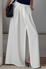 High-Waist Split A-Line Skirt