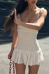 Ruffle Halter Mini Dress