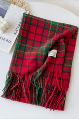 Soft Plaid Mohair Blend Christmas Scarf