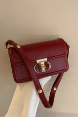 Wine Red Structured Mini Square Shoulder Crossbody Bag