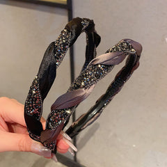 Accessoire de cheveux élégant tressé texturé antidérapant à dents