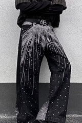 Rhinestone Star Wide Leg Jeans