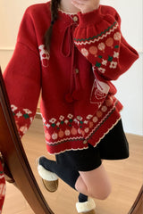 Pompom Oversized Christmas Cardigan
