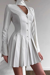 Long Sleeve Stripe Mini Dress