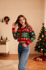 Snowflake Knit Christmas Cardigan