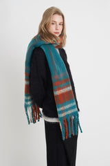 Écharpe de Noël vintage à carreaux en maille douce