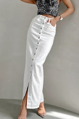 Jupe cargo blanche taille haute