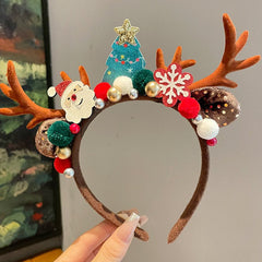 Accessoire de cheveux bohème décoratif en bois de cerf pour Noël
