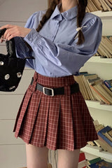 Jupe de Noël plissée à carreaux grande taille