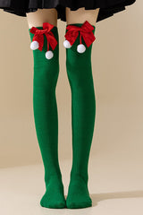 Chaussettes de Noël en maille douce avec nœud