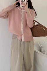 Vintage Lace Trimmed Knit Christmas Cardigan