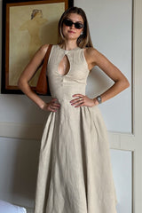 Cutout A-Line Midi Dress