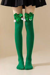 Chaussettes de Noël en maille douce avec nœud