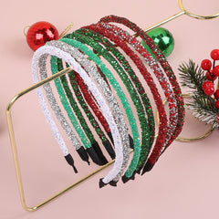 Accessoire de cheveux de fête de Noël avec strass rouges et verts