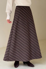 Retro Plaid High-Waist Christmas Skirt
