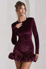 Velvet Round Neck Party Dress