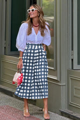 Jupe de Noël décontractée à carreaux taille haute