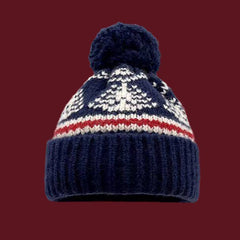 Bonnet de Noël texturé à pompons