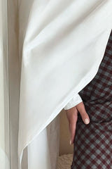 Jupe droite en coton à carreaux