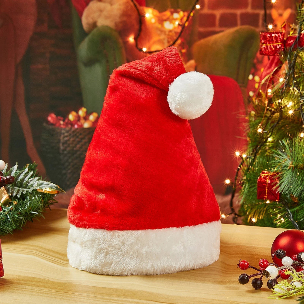 Plush Santa Claus Cosplay Party Hat For New Year Celebrations Hat-L