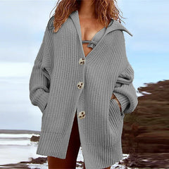 Manteaux en maille oversize tendance automne-hiver, manches longues et amples