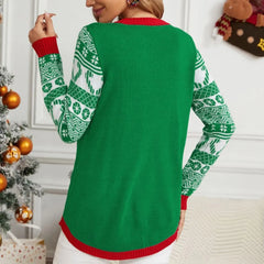 Thicken Warm Ladies Cartoon Casual Loose Pullover Christmas Sweater Sweaters-L