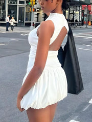 Robe mini dos nu à bulles