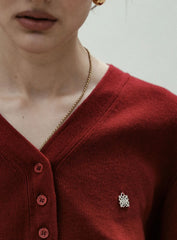 Vintage Embroidered Round Neck Cardigan Cardigan-241208