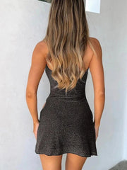 Robe mini fendue à paillettes Baddie