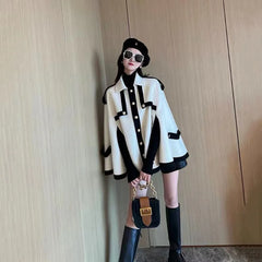 Manteaux d'automne-hiver en laine style britannique, tendance des écoles françaises