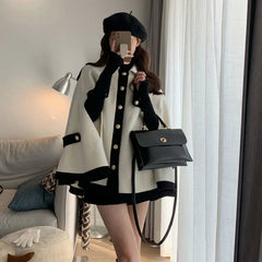 Manteaux d'automne-hiver en laine style britannique, tendance des écoles françaises