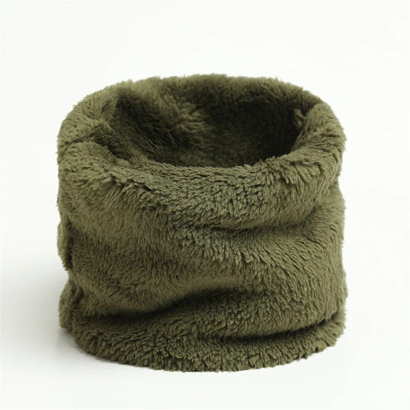 Cashmere Warm Color Ring Plush Thick Outdoor Sports Neckerchief Muffler Scarf Green Scarfs-L