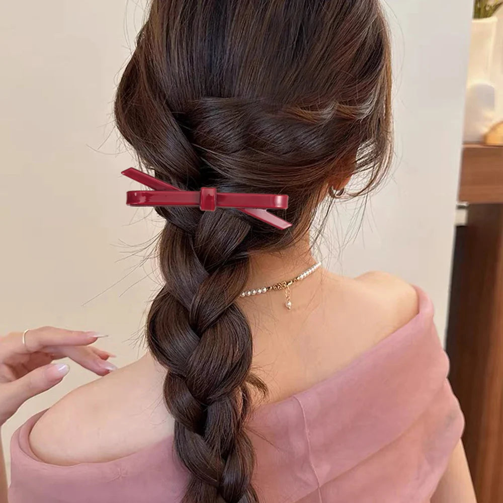 Acrylic Christmas Hair Accessory - Chic Plain Color Accessories-L