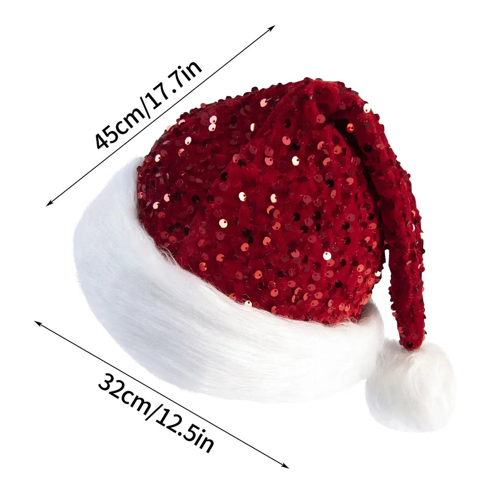 Double-Layer Sequin Sea Style Plush Christmas Decoration Hat Hat-L