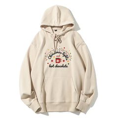 Christmas Lights Hot Chocolate Merry Bright Festive Family Hoodie Hoodies-L