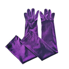 Velvet Ladies Warm Long Retro Dance Stage Etiquette Winter Christmas Gloves Gloves-L