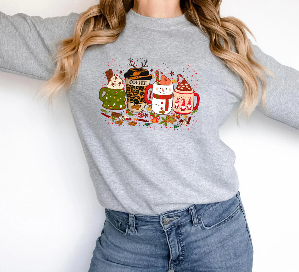 Colored Coffee Party Aesthetic Pure Cotton Jumper Graphic Christmas Hoodie Hoodies-L