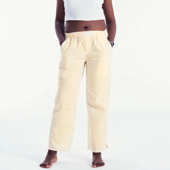 Pantalon de pyjama rétro confortable à jambes larges et taille élastique, à carreaux et rayures.