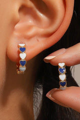 Boucles d'oreilles cœur pêche contrastées