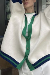 Gilet en maille à rayures contrastées