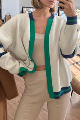 Gilet en maille à rayures contrastées