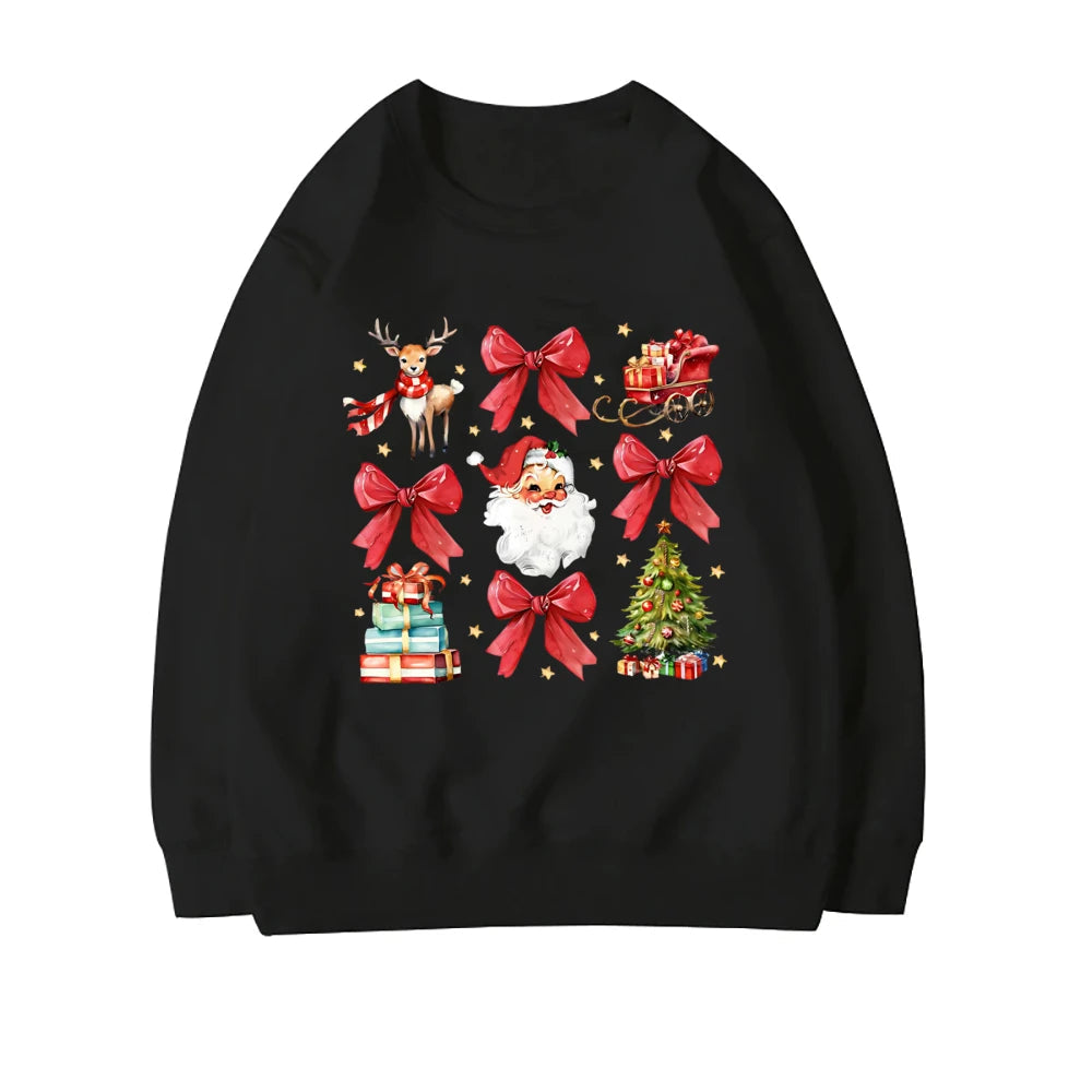 Coquette Christmas Santa Sweatshirt - Holiday Hoodie Black 1 / S Hoodies-L