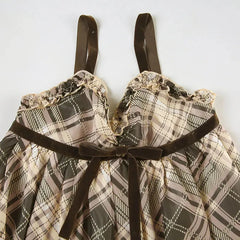 Robe courte à carreaux Coquette