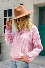 Pull rayé à col rond en maille