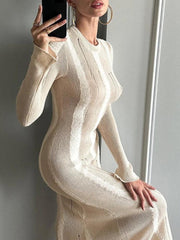 Robe maxi en crochet effet vieilli