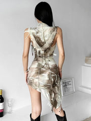 Robe mini à capuche cyberpunk