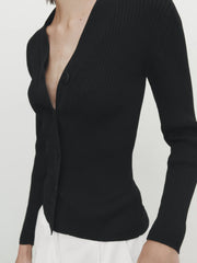 Cardigans délicats, élégants, à petits boutons, en maille côtelée simple et aérienne