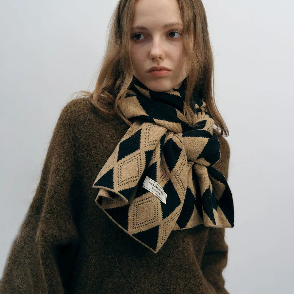 Autumn Winter Cashmere Two Color Shawl Scarf For Women Scarfs-L