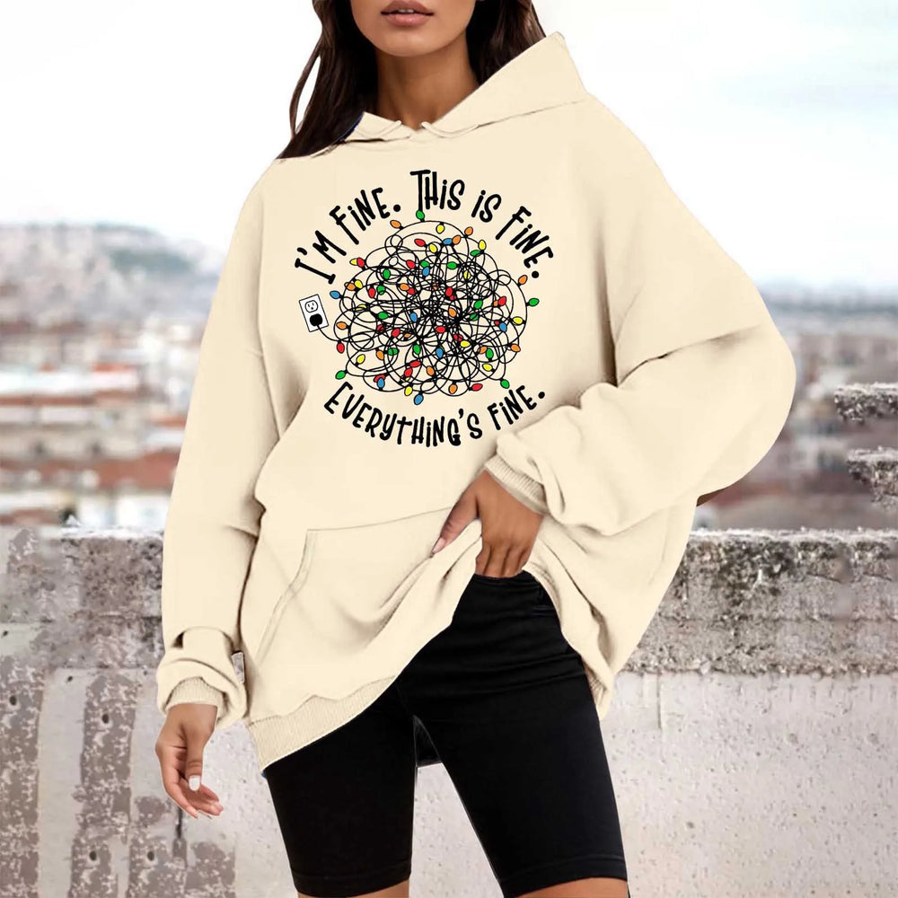 Loose Pullover Four Christmas Tree Crewneck New Autumn Hoodie Beige-D / M Hoodies-L